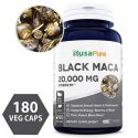 NusaPure Black Maca Root 20,000 mg 180 Veggie Capsules